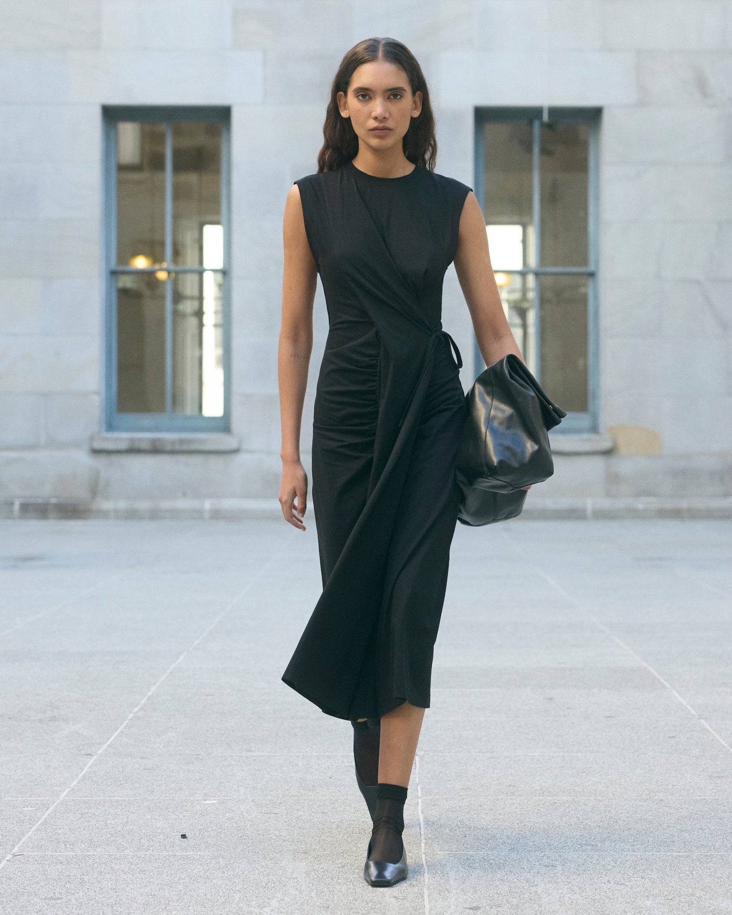Agnes Twist-Drape Jersey Dress