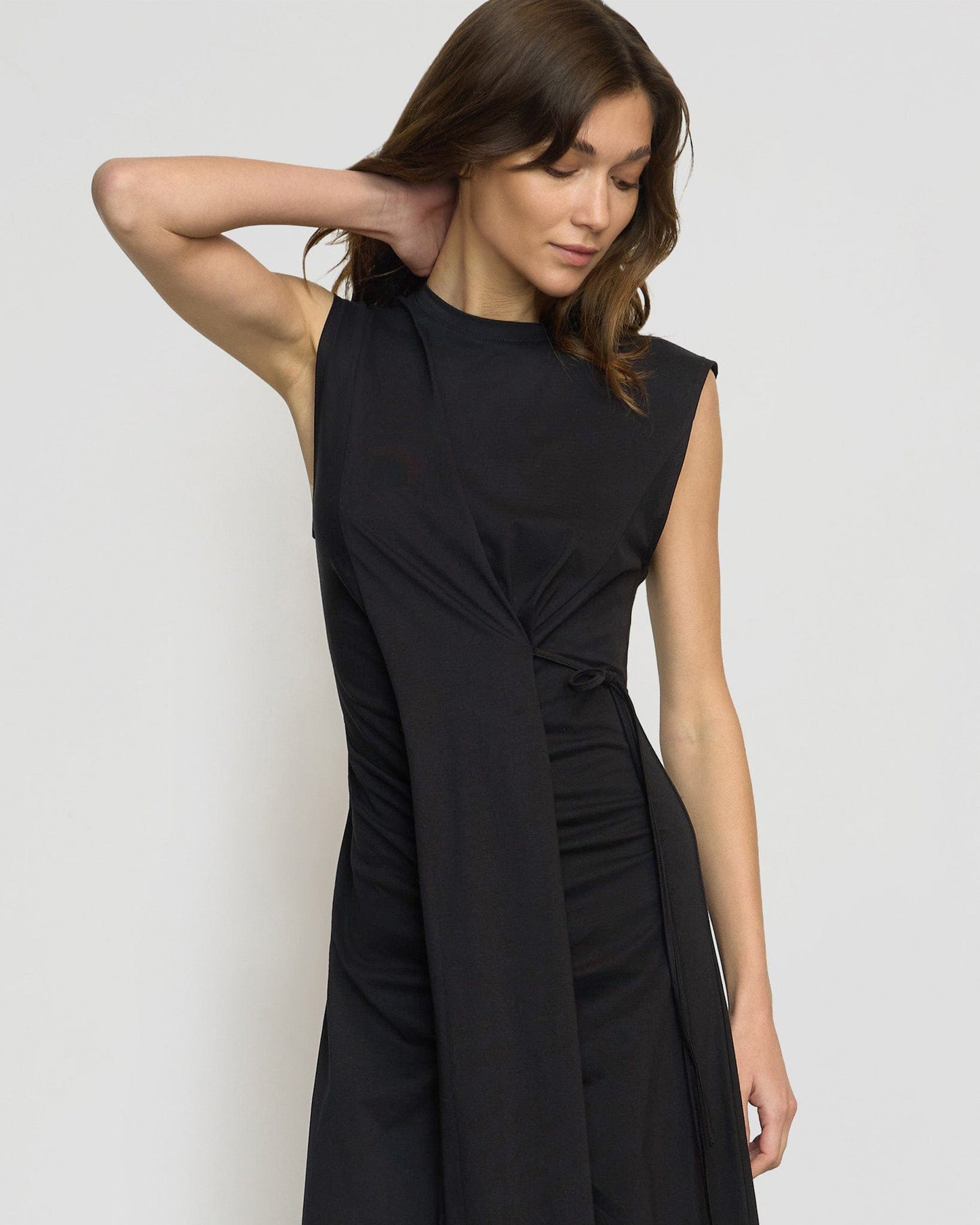 Agnes Twist-Drape Jersey Dress