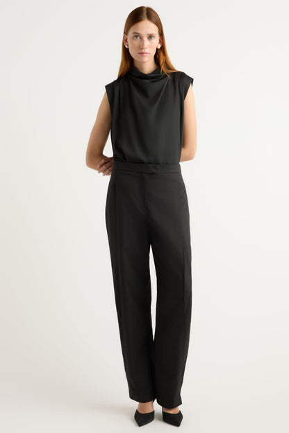 Allegra Gathered-Neck Sleeveless Blouse