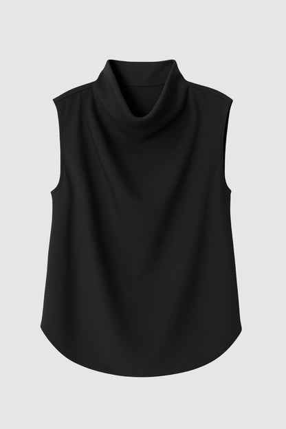 Allegra Gathered-Neck Sleeveless Blouse