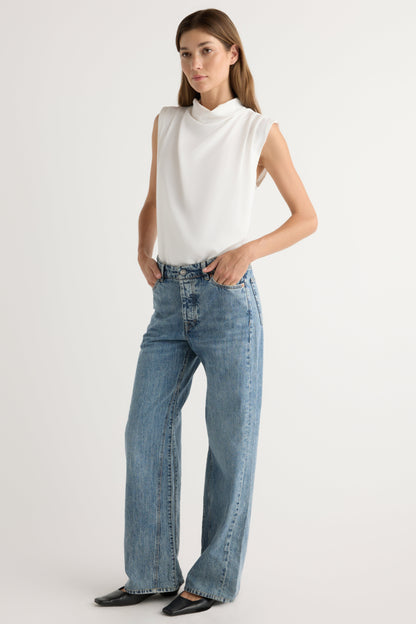 Renée | Allegra Gathered-Neck Sleeveless Blouse in Size Extra Small