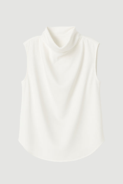 Allegra Gathered-Neck Sleeveless Blouse