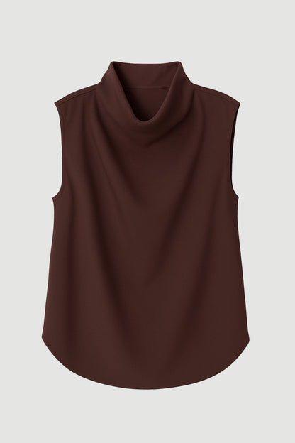 Allegra Gathered-Neck Sleeveless Blouse