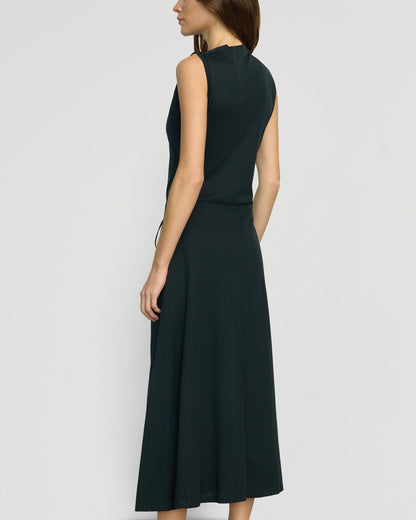 Amelia Asymmetric-Neck Wrap Dress