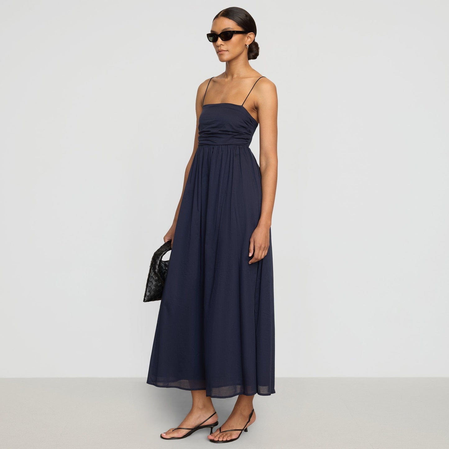 Aurora Ruched Organic Cotton Maxi Dress