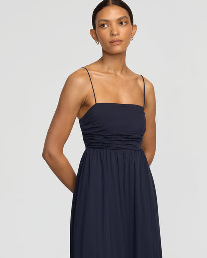 Aurora Ruched Organic Cotton Maxi Dress