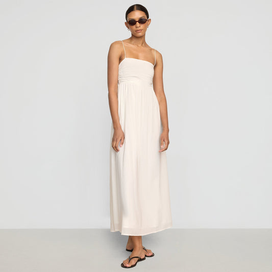 Aurora Ruched Organic Cotton Maxi Dress