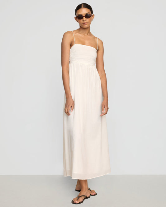 Aurora Ruched Organic Cotton Maxi Dress