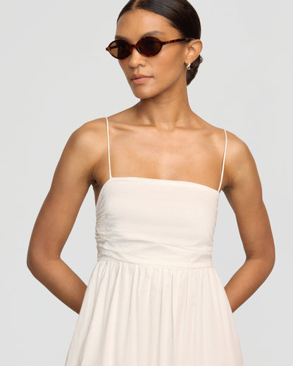 Aurora Ruched Organic Cotton Maxi Dress