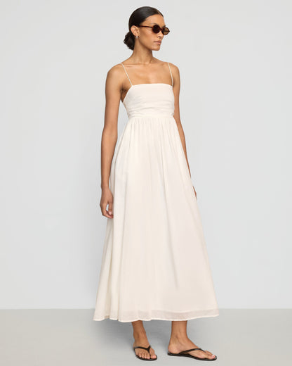 Aurora Ruched Organic Cotton Maxi Dress