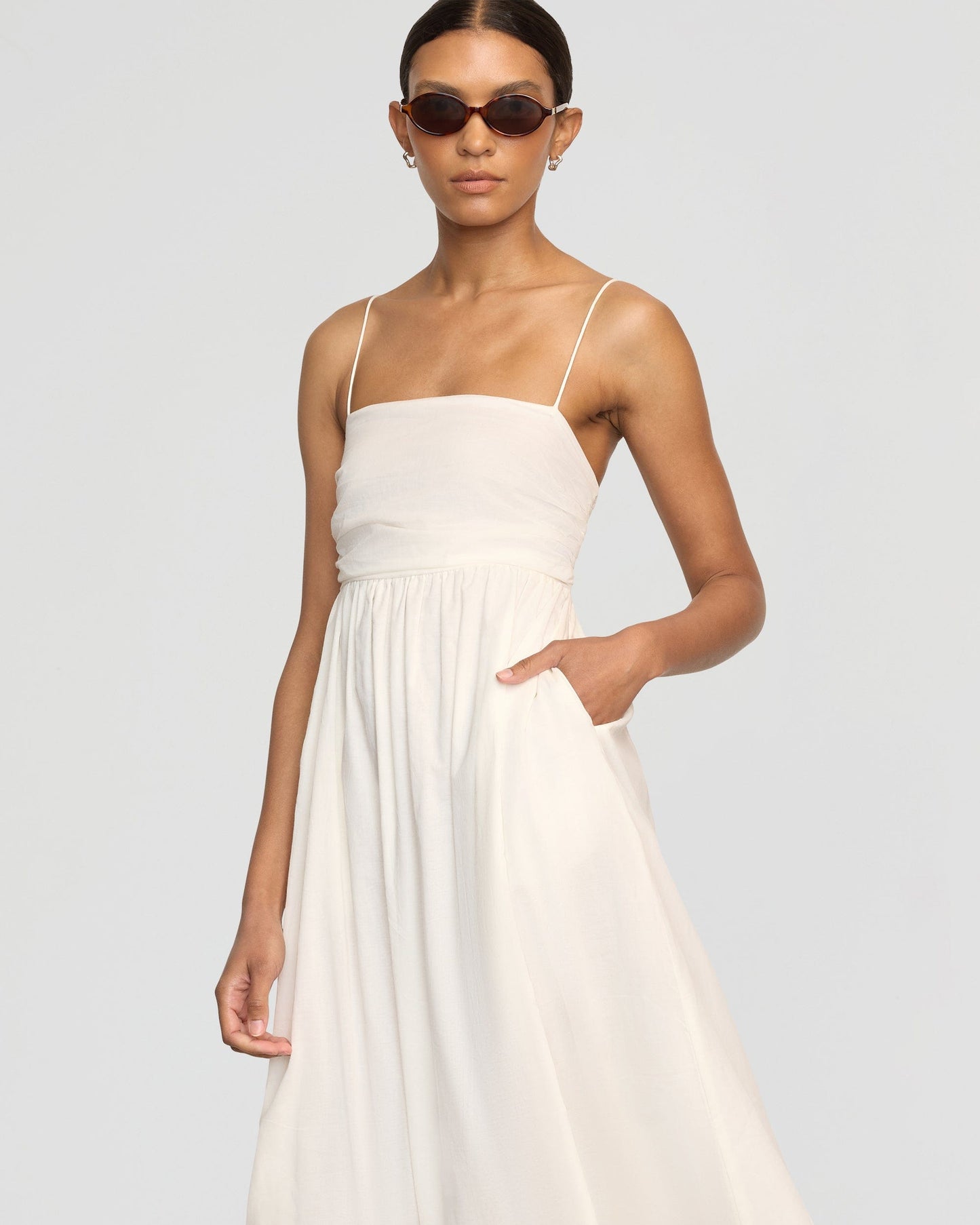 Aurora Ruched Organic Cotton Maxi Dress