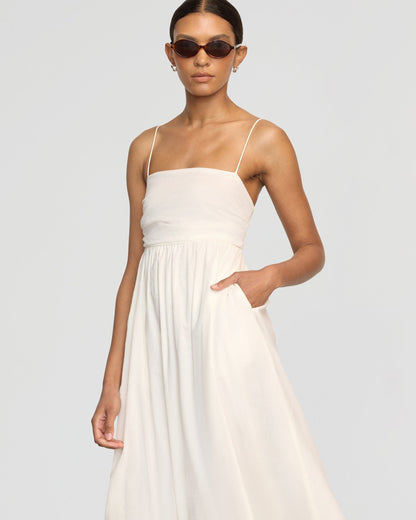 Aurora Ruched Organic Cotton Maxi Dress