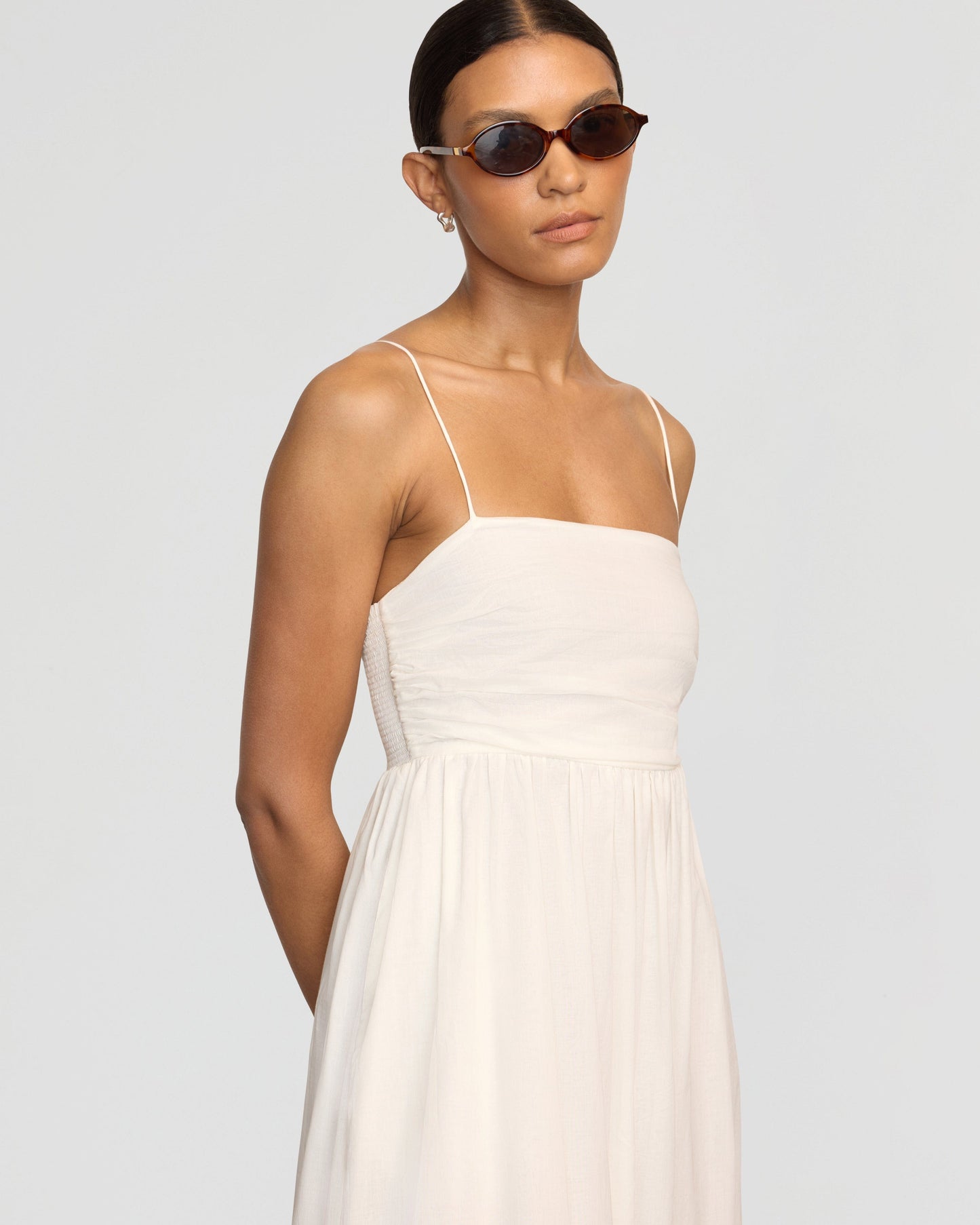 Aurora Ruched Organic Cotton Maxi Dress