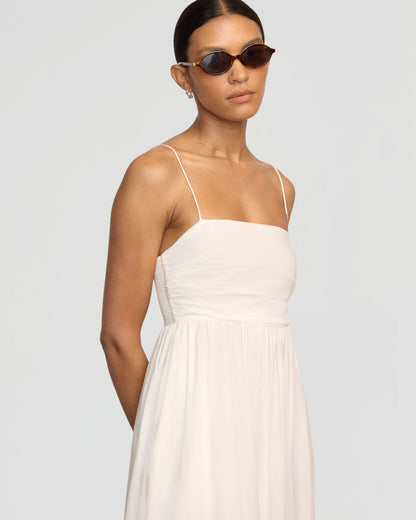 Aurora Ruched Organic Cotton Maxi Dress