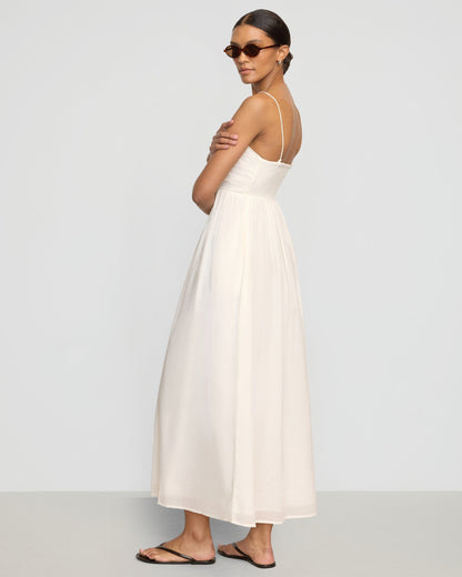 Aurora Ruched Organic Cotton Maxi Dress