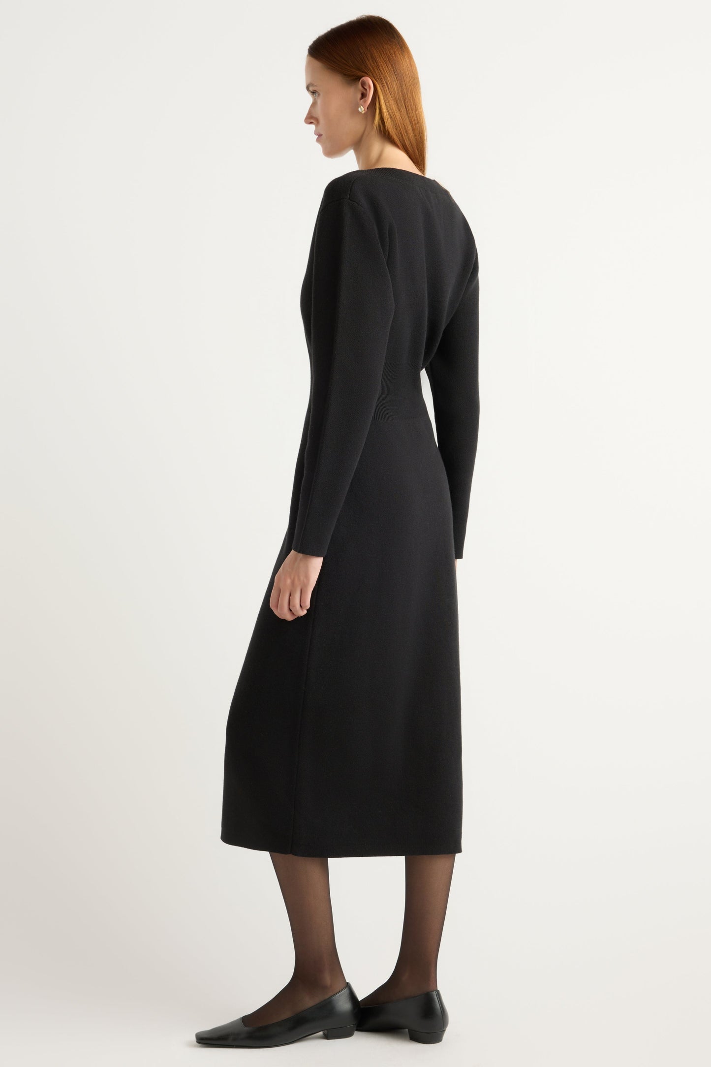 Bora Off-Shoulder V-Neck Sweater Dress