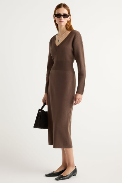 Bora Off-Shoulder V-Neck Sweater Dress