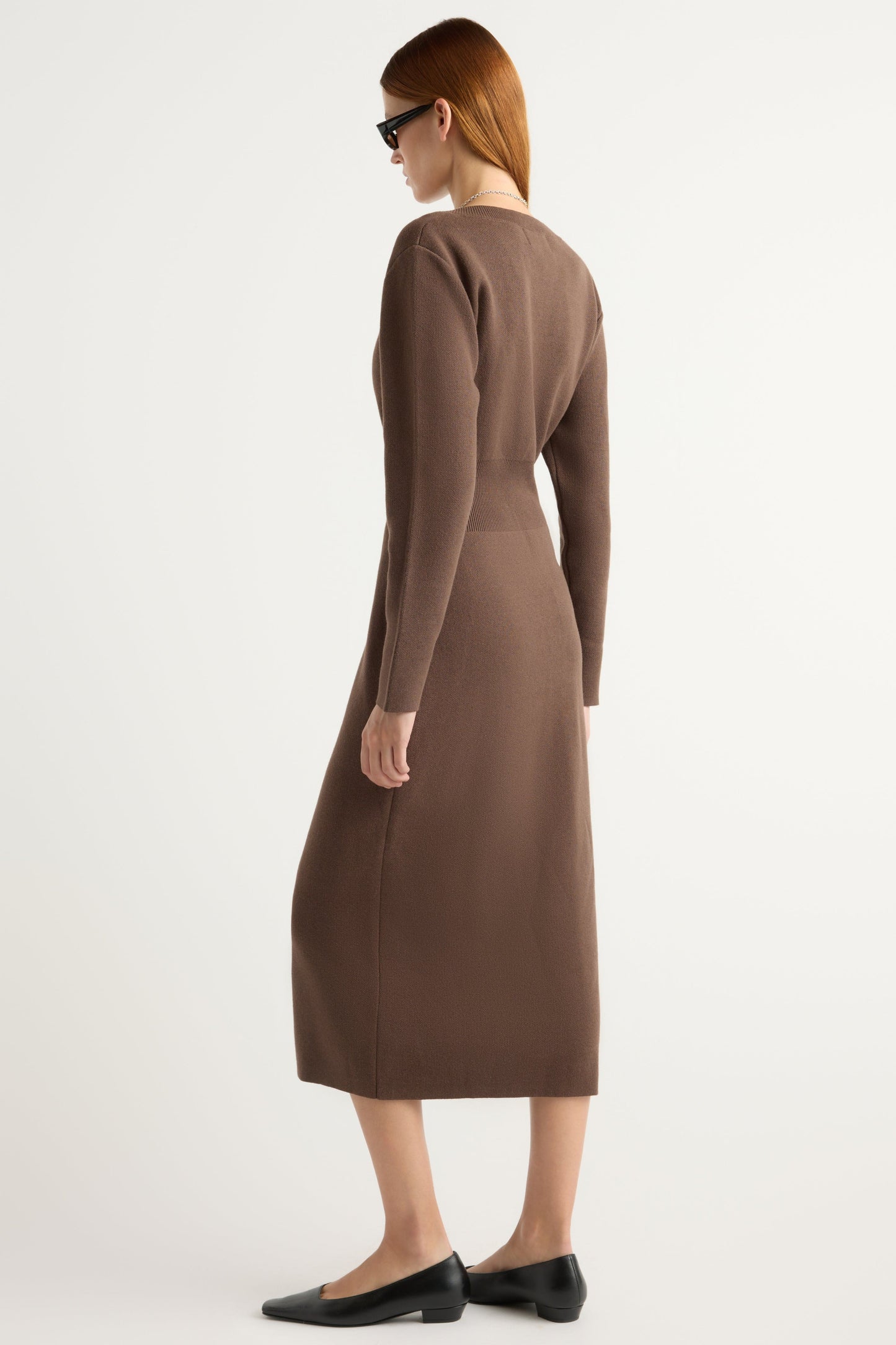 Bora Off-Shoulder V-Neck Sweater Dress