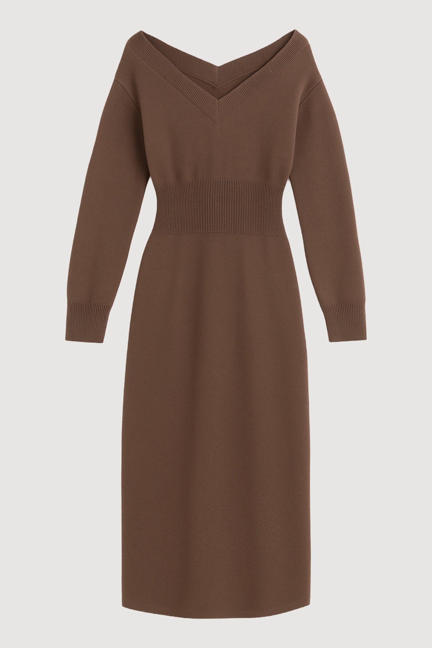Bora Off-Shoulder V-Neck Sweater Dress