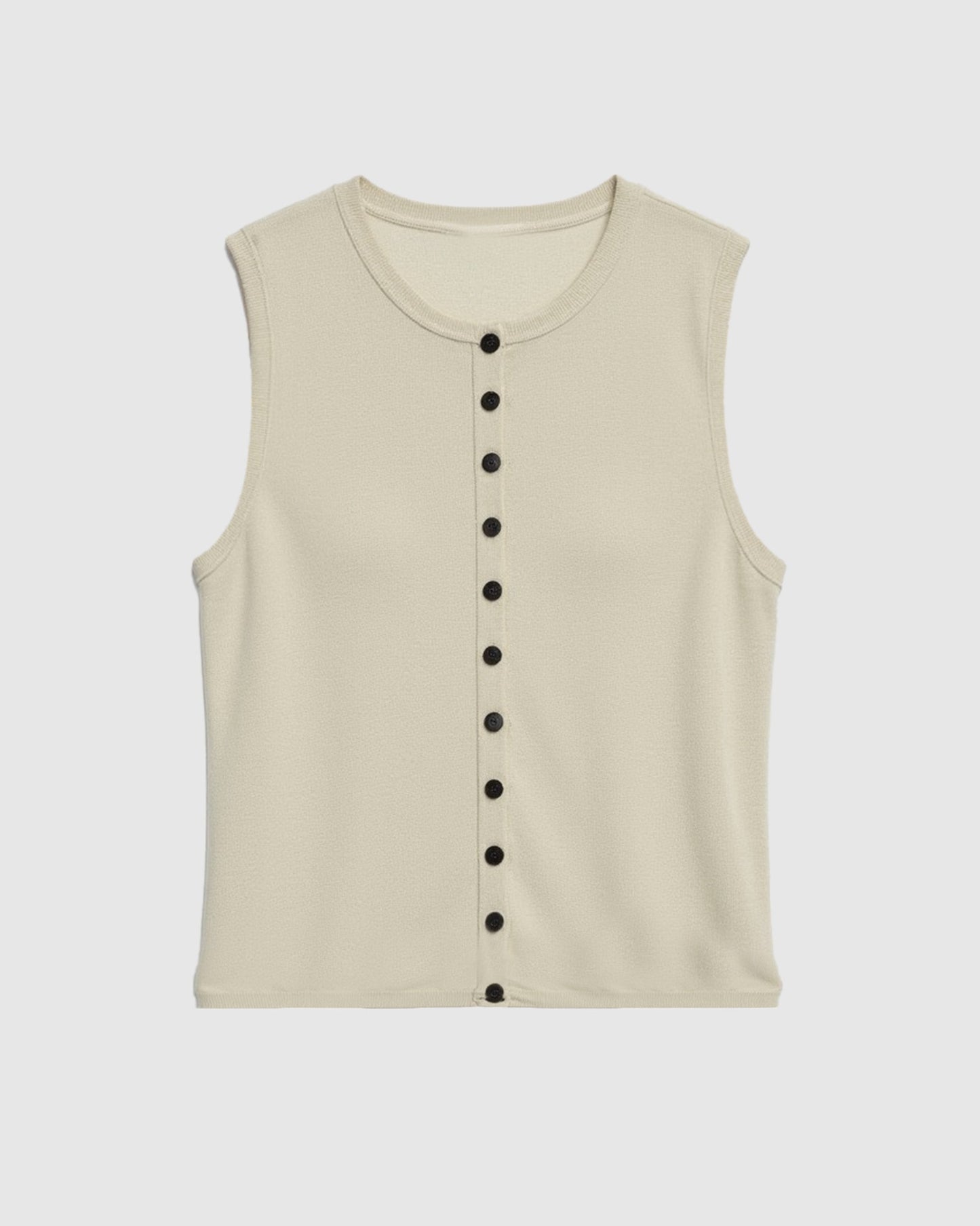 Elith Cotton-Linen Button Knit Vest
