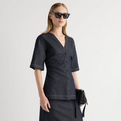 Emma Cinch-Waist Denim Shacket