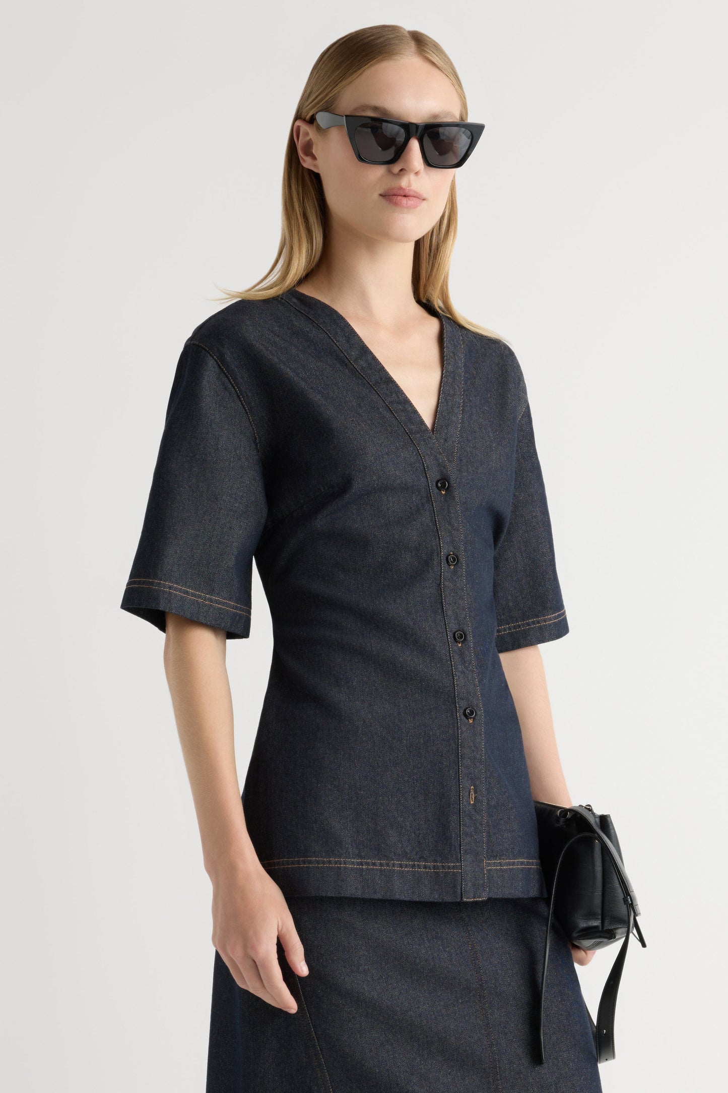 Emma Cinch-Waist Denim Shacket