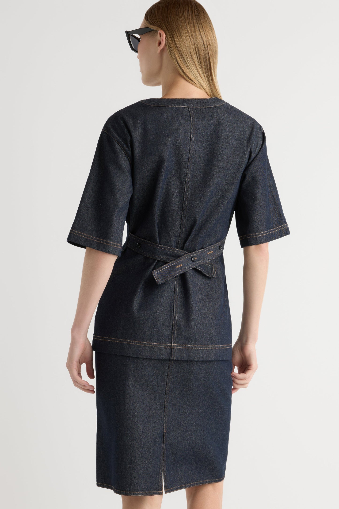 Emma Cinch-Waist Denim Shacket