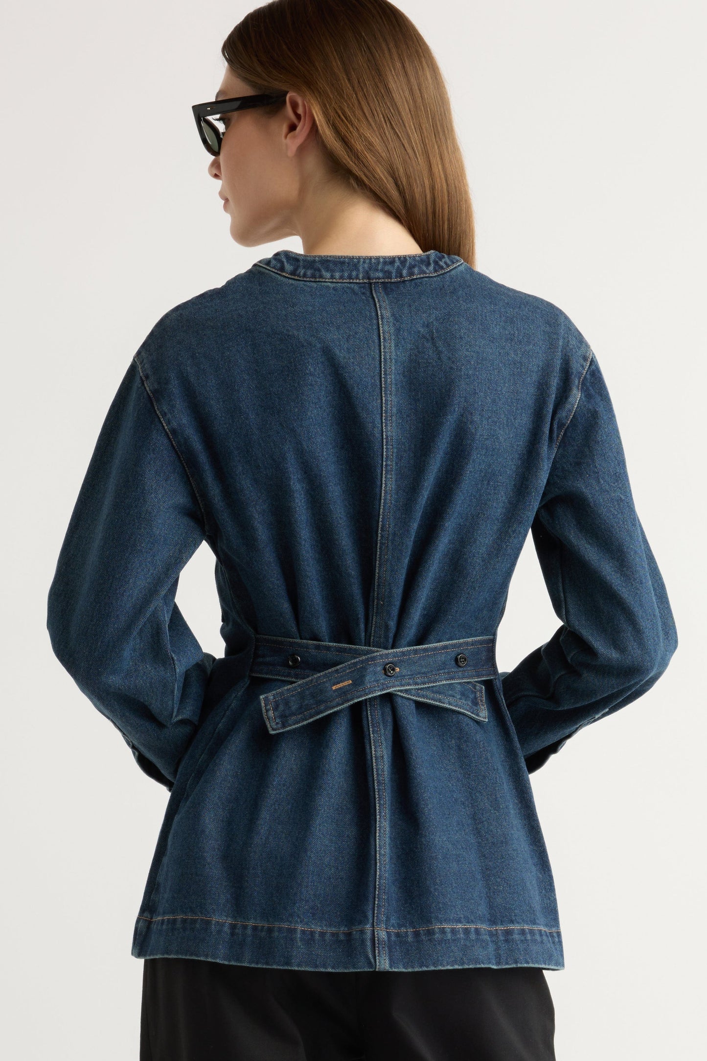 Emmett Structured-Sleeve Denim Jacket