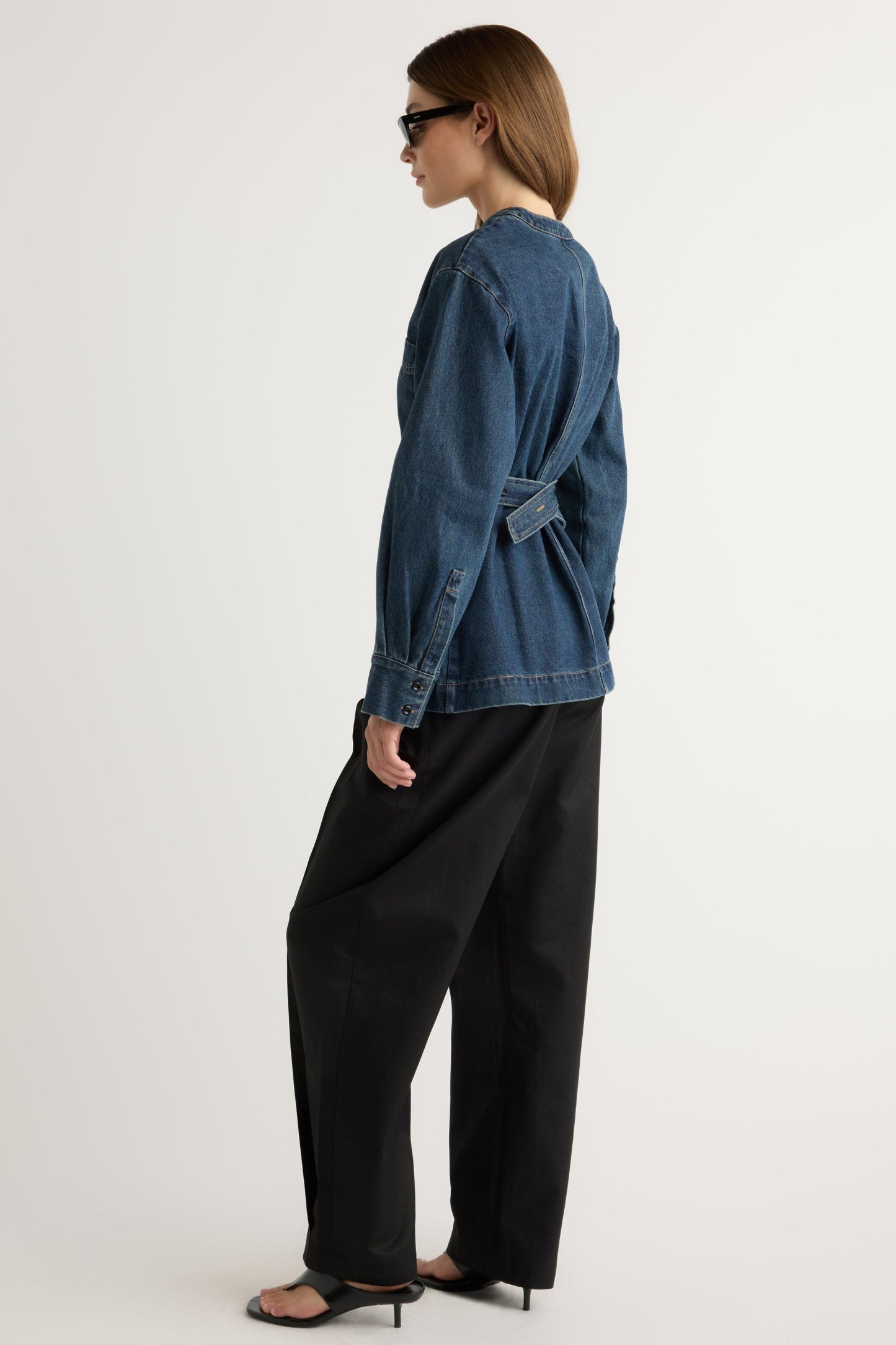 Emmett Structured-Sleeve Denim Jacket