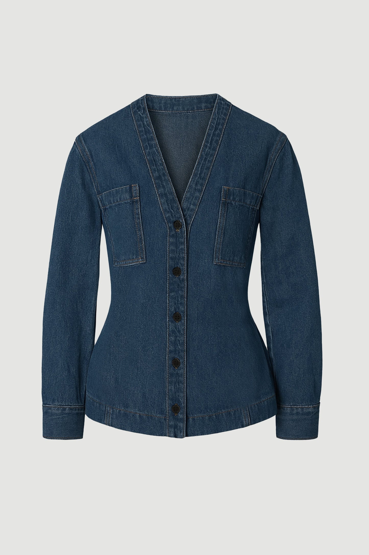 Emmett Structured-Sleeve Denim Jacket