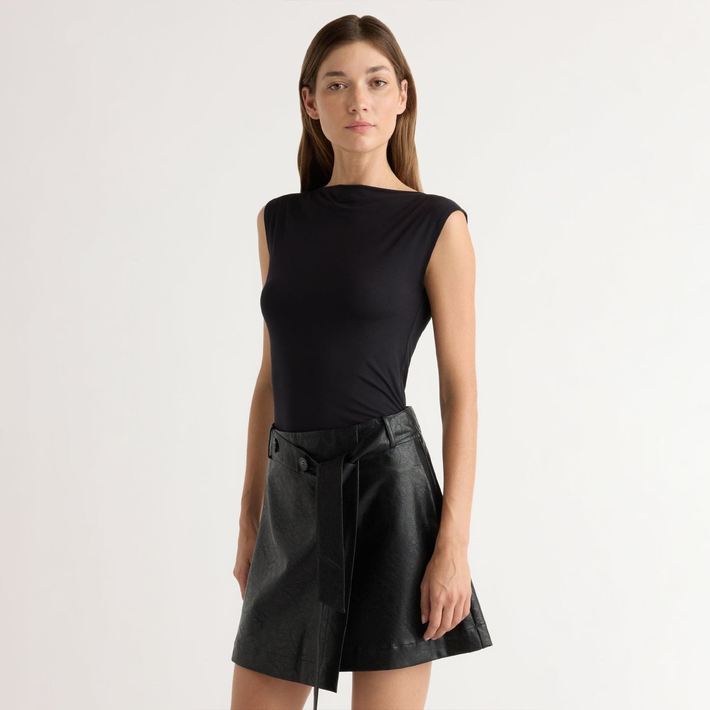 Esme Sleeveless Slit-Neck Tank