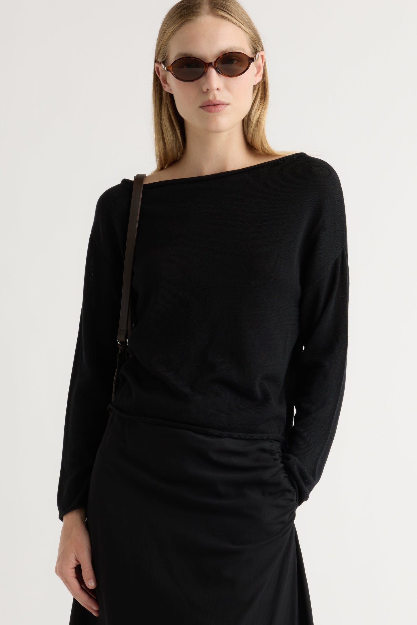 Hachi Tencel-Wool Off-Shoulder Sweater