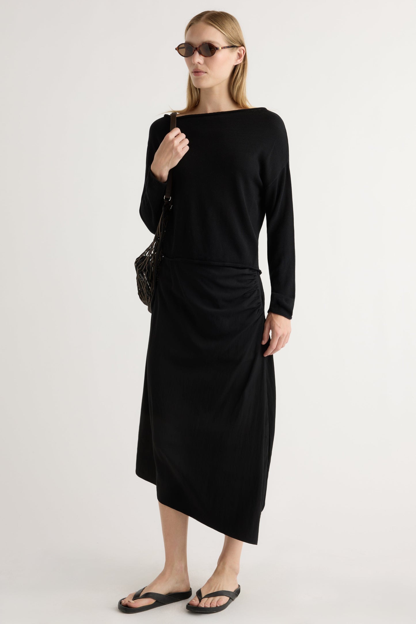 Hachi Tencel-Wool Off-Shoulder Sweater