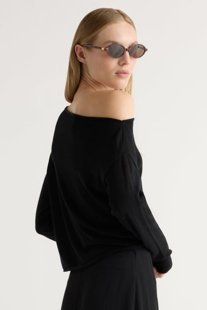 Hachi Tencel-Wool Off-Shoulder Sweater