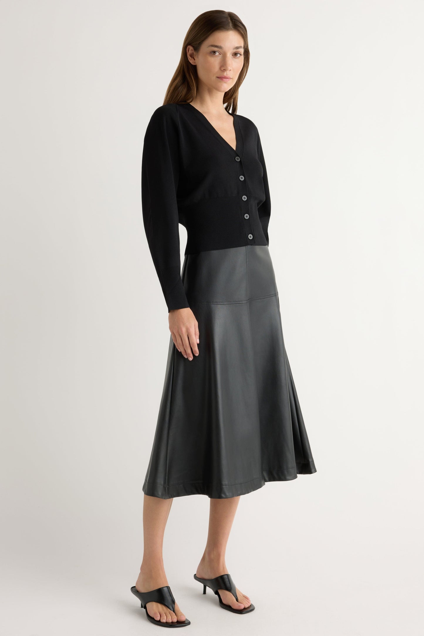 Harley A-Line Vegan Leather Skirt