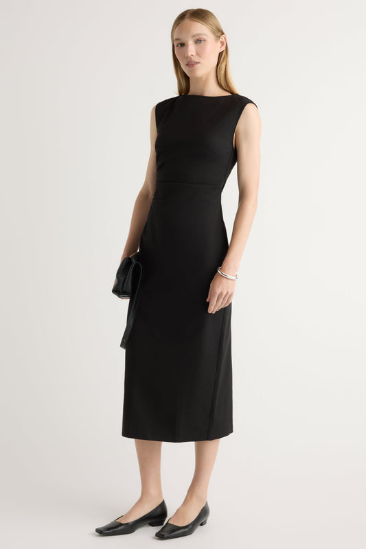 Inari Cotton Twill Boat-Neck Dress