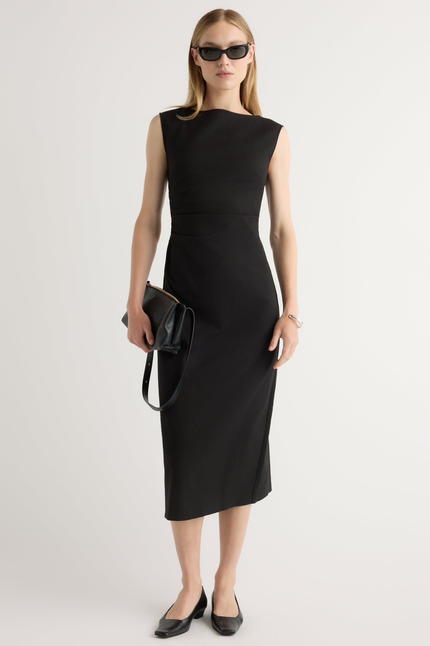 Inari Cotton Twill Boat-Neck Dress
