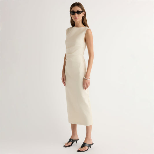 Inari Cotton Twill Boat-Neck Dress