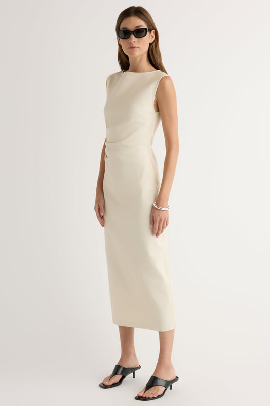 Inari Cotton Twill Boat-Neck Dress