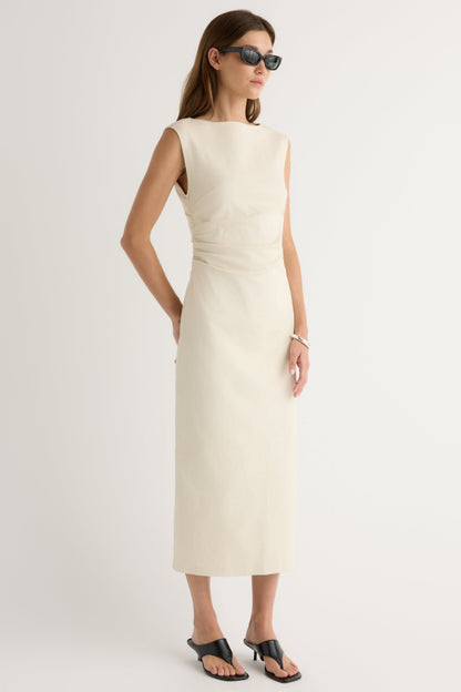 Inari Cotton Twill Boat-Neck Dress
