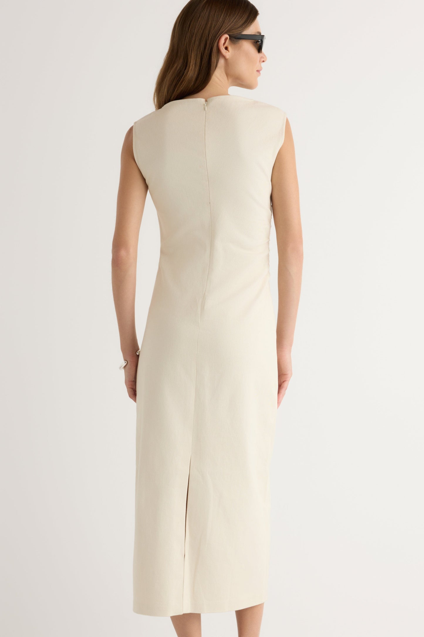 Inari Cotton Twill Boat-Neck Dress