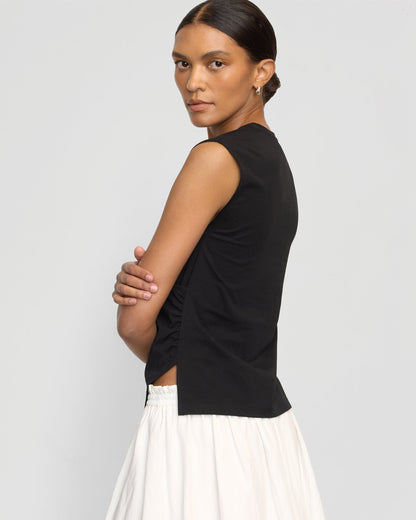 Janelle Front-Wrap Jersey Tee