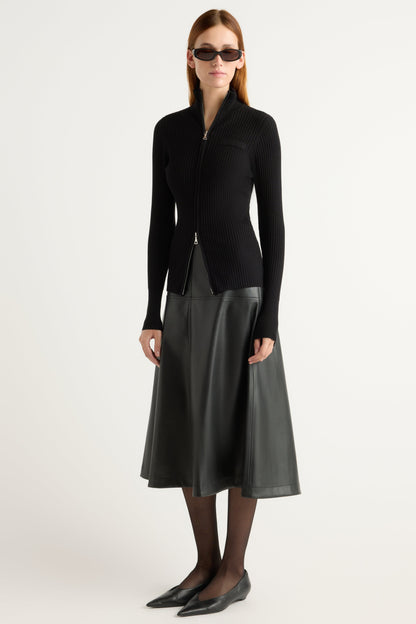 Kaine Ribbed Two-Way Zip Sweater