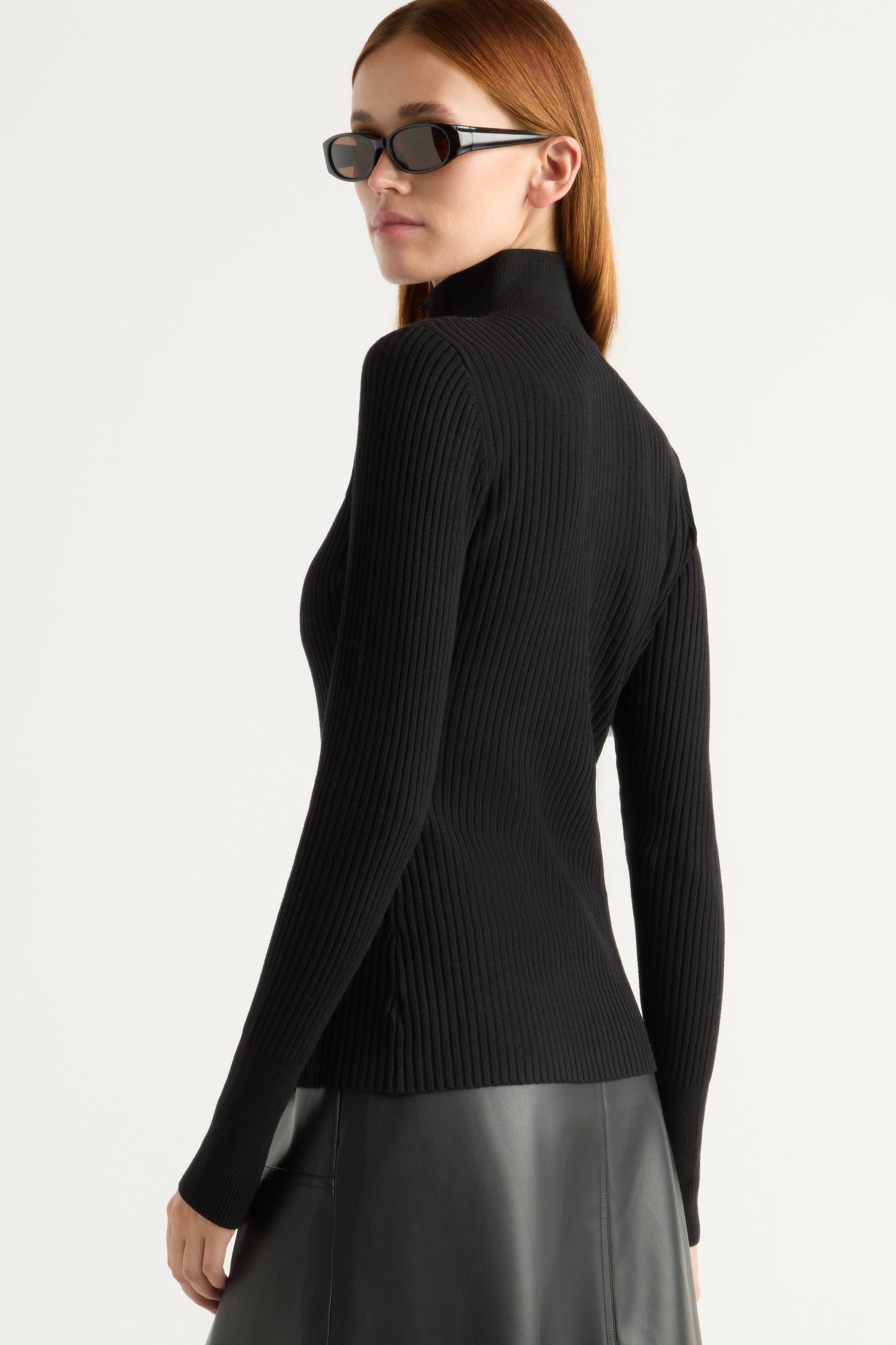 Kaine Ribbed Two-Way Zip Sweater