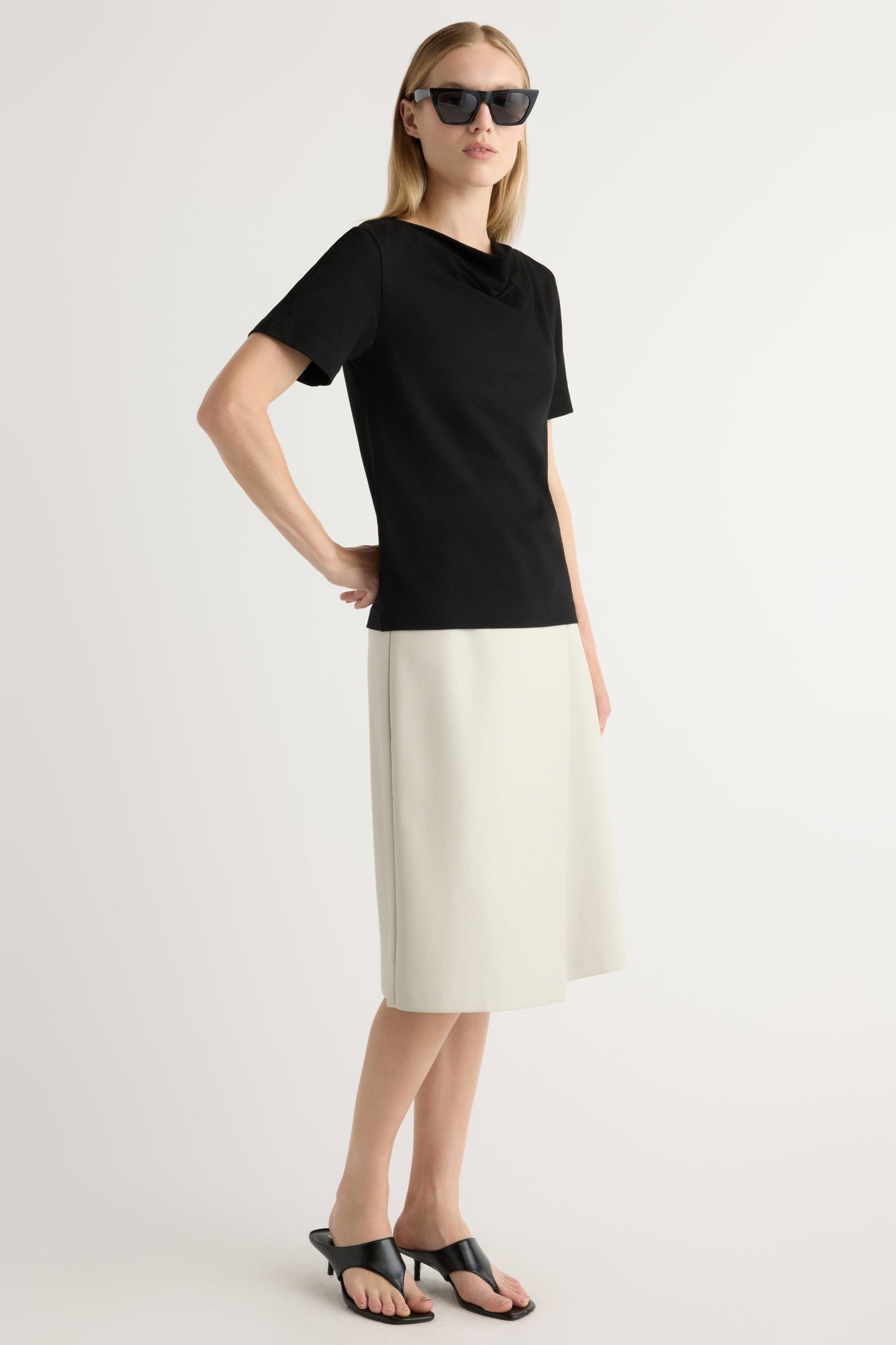 Kendra Organic Cotton Cowl-Neck Tee