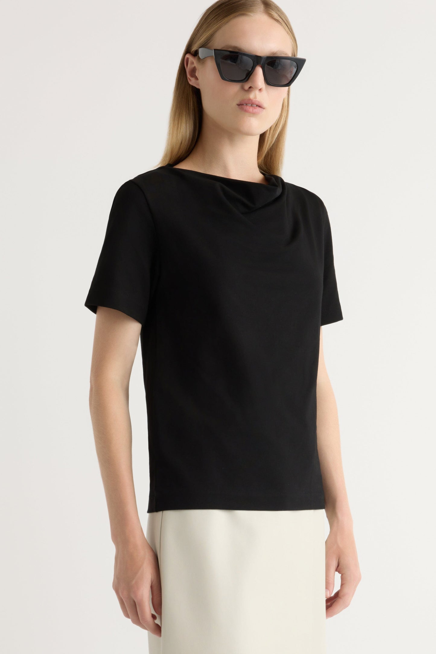 Kendra Organic Cotton Cowl-Neck Tee