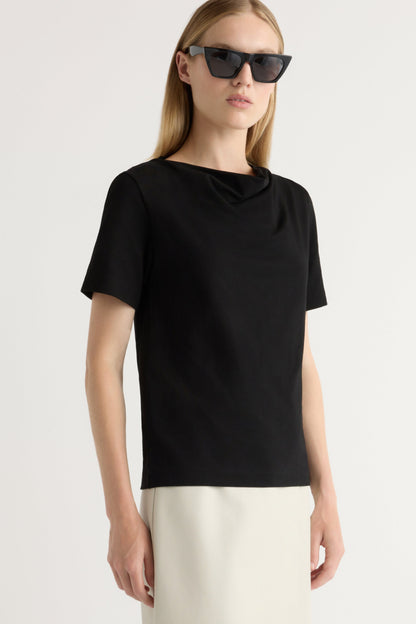 Kendra Organic Cotton Cowl-Neck Tee