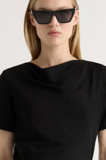 Kendra Organic Cotton Cowl-Neck Tee
