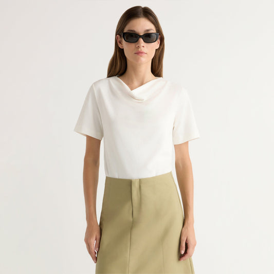 Kendra Organic Cotton Cowl-Neck Tee