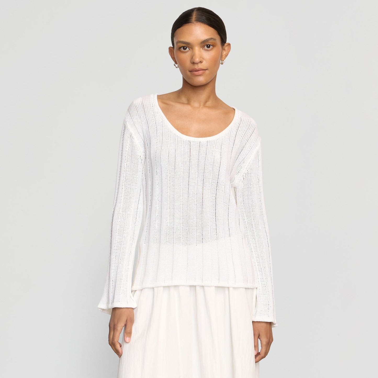 Leah Ribbed Scoop-Neck Sweater